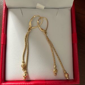 14K Gold Long Earrings